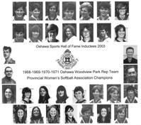 Oshawa Woodview Park Ladies Softball Team - 1968-1971